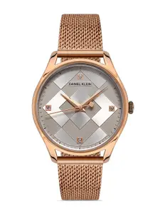 Daniel Klein Premium Women Grey And Rose Gold Dial & Strap Analogue Watch DK 1 13222-5
