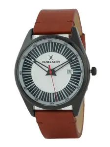 Daniel Klein Men Printed Dial & Leather Straps Analogue Watch DK12115-5