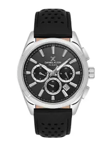 Daniel Klein Men Round Dial & Leather Textured Straps Quartz Analogue Watch DK.1.13809-2