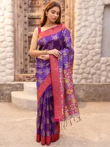 Soch Woven Design Zari Silk Blend Tussar Saree