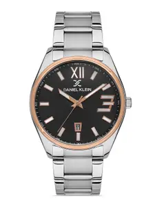 Daniel Klein Premium Men Black Dial & Silver-Toned Strap Analogue Watch DK.1.13294-4