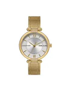 Daniel Klein Premium Women Silver& Gold Toned Dial & Strap Analogue Watch DK.1.13218-6