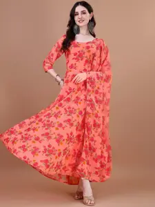 Raiyani Fashion Floral Printed Ethnic Dress With Dupatta