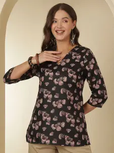 Anouk Rustic Ethnic Motifs Printed V-Neck Kurti