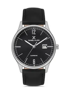 Daniel Klein Supreme Men Black Dial & Leather Strap Analogue Watch DK.1.13287-2_OR