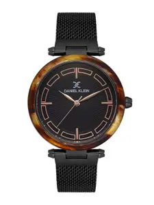 Daniel Klein Women Black Dial & Black Bracelet Style Straps Analogue Watch DK 1 13148-4