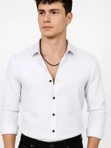 IKON FASHION Men Textured Spread Collar Casual Shirt