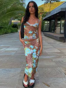 StyleCast x Revolte Printed A-Line Midi Skirt