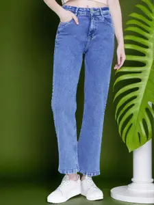 DressBerry Women Jaimy Wide Leg High-Rise Clean Look Stretchable Jeans