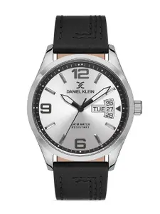 Daniel Klein Premium Men Silver-Toned & Black Straps Analogue Watch DK.1.13266-1
