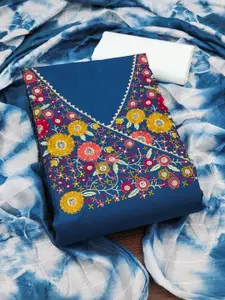 KALINI Blue Embroidered Unstitched Dress Material