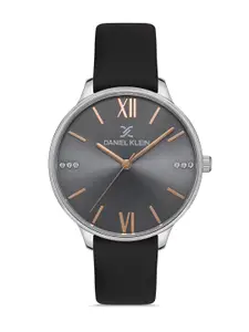 Daniel Klein Premium Women Grey Dial & Grey Leather Straps Analogue Watch DK 1 13245-3