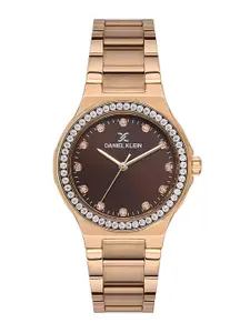 Daniel Klein Women Embellished Dial & Bracelet Style Straps Analogue Watch DK.1.13463-5