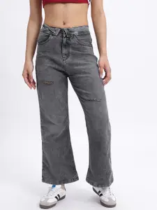 glitchez Women Wide Leg Slash Knee Stretchable Jeans