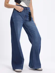 glitchez Women Wide Leg Colourblocked Jeans