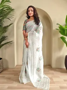 Anouk Floral Embroidered Organza Saree