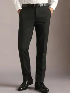 Louis Philippe Men Solid Slim Fit Mid-Rise Flat Front Trouser