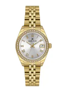 Daniel Klein Women Embellished Dial & Stainless Style Straps Analogue Watch DK.1.13932-3