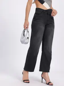 glitchez Women Asymmetric Closure Baggy Fit Jeans