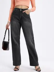 glitchez Women Baggy Back Tab Barrel Fit Jeans