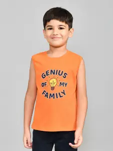 Lux Cozi Boys Printed Round Neck Sleeveless Pure Cotton T-shirt With Shorts