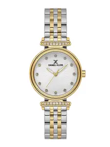 Daniel Klein Women Embellished Stainless Steel Bracelet Straps Analogue Watch DK.1.13958-3