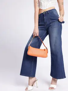 glitchez Women Wide Leg Light Fade Jeans