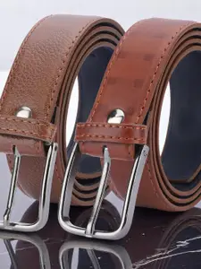 Provogue Men Pack Of 2 Textured Formal Belt