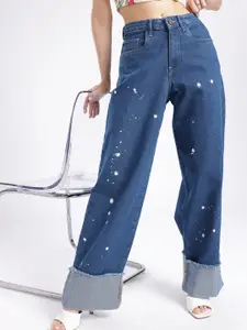 glitchez Women Baggy High-Rise Printed Stretchable Jeans