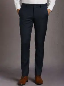 Louis Philippe Men Textured Slim Fit Trousers