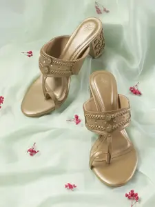 House of Pataudi Ethnic Embellished Block Heel