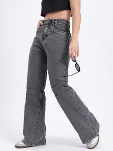 glitchez Women Cuts Paneled Bootcut Flare Jeans