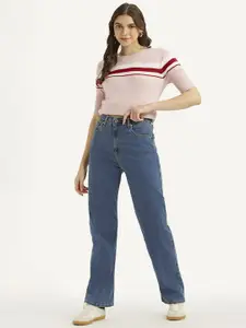 Levis Women Straight Fit High-Rise Jeans