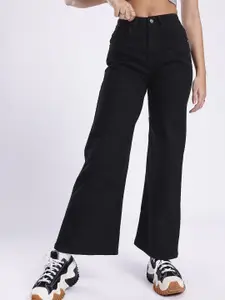 glitchez Women Wide Leg Panelling Stretchable Jeans