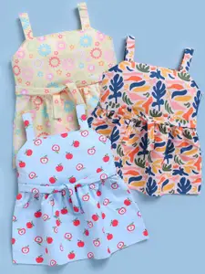 Toonyport Girls Pack Of 3 Printed Fit & Flare Dress