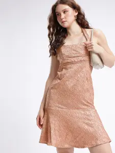 Stylecast X Hersheinbox Halter Neck Jacquard A-Line Dress