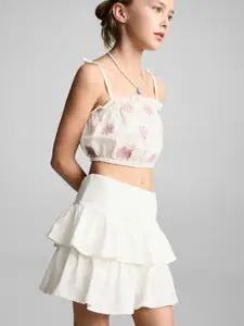 Mango Kids Girls Layered A-Line Mini Skirt