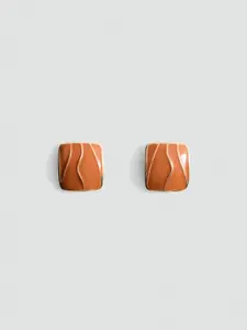 MANGO Square Shaped Enamelled Studs