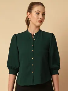 Chemistry Mandarin Collar Regular Fit Casual Shirt