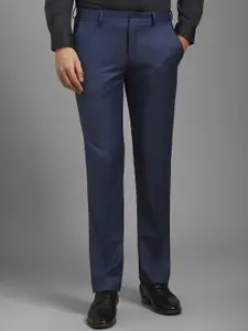 Louis Philippe Men Self Design Slim Fit Formal Trousers
