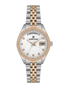 Daniel Klein Women Round Dial & Stainless Steel Straps Analogue Watch DK.1.13926-6