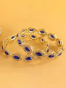 LAVAZZA Set Of 2 Amercian Diamond Studded Kada Bangles