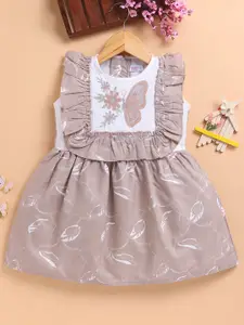 Toonyport Girls Foral Embroidered Cotton Fit & Flare Dress