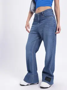 glitchez Women Mid-Rise Pure Cotton Light Fade Bootcut Jeans