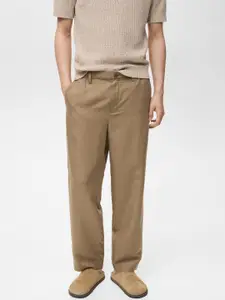 MANGO MAN Elasticated Waist Straight Fit Trousers