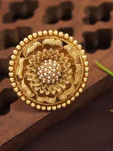 SGA FASHION Gold-Plated Beaded Finger Ring