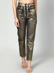 Fashion Gaiia Women Mid-Rise Clean Look Embellished Non Stretchable Jeans