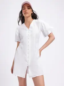 DressBerry Button-Up A-Line Mini Dress