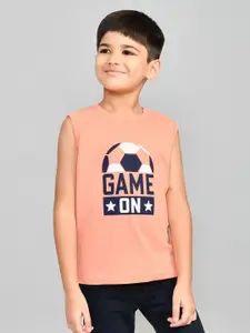 Lux Cozi Boys Printed Round Neck Sleeveless Pure Cotton T-shirt With Shorts