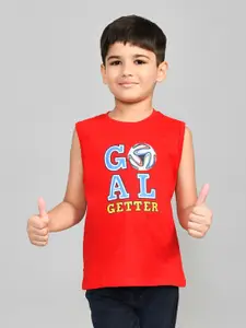 Lux Cozi Boys Typography Printed Round Neck Pure Cotton T-shirt With Shorts
